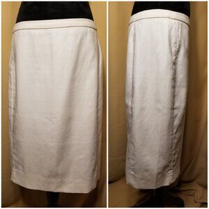 ⭐J. CREW Straight Ivory/Cream Cotton Twill Paneled Skirt 2015 Spring Like New⭐